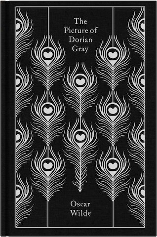 oscar wild book cover, black and white cover with feathers
